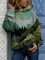 Ladies Mountain Treetop Print Hooded Sweatshirt