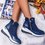 Artificial Leather Block Heel All Season Sneakers