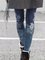 Blue Casual Sheath Floral-Print Pants