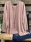 Pink Crew Neck Cotton-Blend Long Sleeve Shirts & Tops