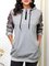 Gray Hoodie Shift Long Sleeve Sweatshirt