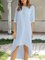 Blue Crew Neck Swing Holiday Dresses