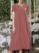 Yellow V Neck Cotton Jacquard Casual Dresses
