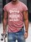Pink Crew Neck Casual Cotton-Blend Men's Fashion Print Tee