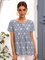 Blue Simple A-Line Shirts & Tops