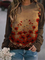 Brown Long Sleeve Cotton-Blend Sweatshirt