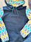 Dark Blue Shift Casual Geometric Jersey Sweatshirt