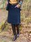 Dark Blue Vintage Casual Shift Pockets Cotton Skirts