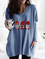 Plus size Christmas Long Sleeve Casual Shirts & Tops