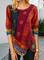 Abstract Long Sleeve Vintage Shift Shirts & Tops
