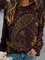 Casual Floral-Print Floral Long Sleeve Tops