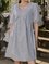 Gray Geometric Short Sleeve Boho Dresses