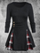 Long Sleeve Checkered/plaid Color-Block Holiday Dresses