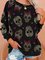 Simple and loose Halloween gift sweater with skull print