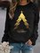 Women's Merry Christmas A Happy New Year Printed Long Sleeve Sweatshirt