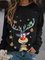 New Women Fashion Plus Size Vintage Holiday Shift Casual Sweatshirt