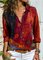 Shirt Collar Casual Geometric Long Sleeve Shirts & Tops