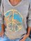Letter Long Sleeve Printed V Neck Shirts & Tops