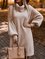 Turtleneck Vintage Solid Cotton-Blend Sweatshirt