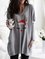 Christmas Print V Neck Casual Cotton-Blend Shirts & Tops