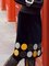 Black Printed Vintage Casual A-line Skirts