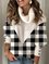 Color Block Grid Turtleneck Casual Sweaters