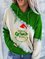 Print Color Block Figure Long Sleeves Christmas Sweatshirt