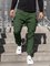 Men's fashion lace-up pants multi-pocket cargo slacks