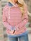 Red Striped Casual Shift Hoodie Sweatshirt
