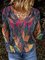 Casual Leaves Printed V-Neck Long Sleeve Sweaters