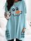 Christmas Smiley Print Long Sleeve Casual Shirts & Tops