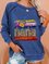 Crew Neck Long Sleeve Casual nana Sweatshirt