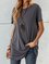 Gray Crew Neck Short Sleeve Shirts & Tops
