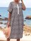 Black Short Sleeve Casual Shift Floral Dresses
