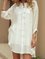 White Solid Casual 3/4 Sleeve Dresses