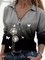 Floral Casual V-Neckline Long Sleeve Blouses