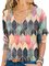Vintage Color-Block Long Sleeve Cotton-Blend Shirts & Tops