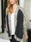 Knitted splicing cocoon-shaped loose and comfortable spring and autumn leopard print contrast knitted outerwear