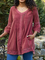 Women's Floral Long Sleeve Velvet Shift Shirts