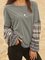 Gray Paneled Crew Neck Tribal Casual Shirts & Tops