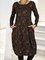 Black Vintage Casual Floral Printed Long Sleeve Dresses