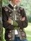 Green Floral Print Long Sleeve Outerwear Jacket Retro Style