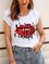 White Cotton-Blend Letter Paneled Short Sleeve Shirts & Tops