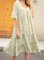 Green Boho V Neck Dresses