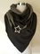 Plush warm retro elegant star contrast color scarf and shawl