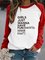 Vintage GIRLS JUST WANNA HAVE FUN DAMENTAL HVMAN RIGHT Letter Printed Plus Size Long Sleeve Crew Neck Casual Tops