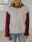 Contrasting color woolen round neck casual and comfortable cashmere-like wool knitted top