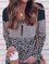 Color Block Leopard V-Neck Long Sleeves Casual Blouses