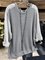 Blue Long Sleeve Cotton-Blend Round Neck Sweater