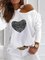 Print Leopard One-Shoulder Long Sleeves Casual Blouses
